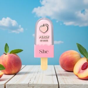 S.he Makeup Peach Cruelty Free Moisturizing Buttery Soft Popsicle Lip Gloss